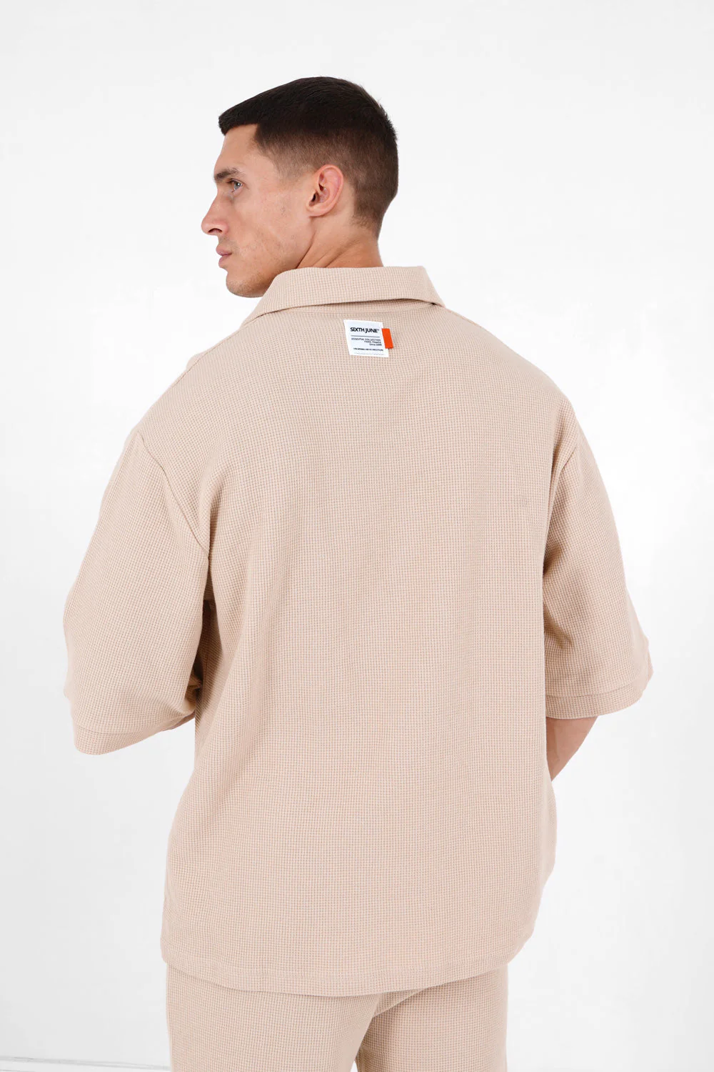 Polo gaufré oversize Beige - Image 5