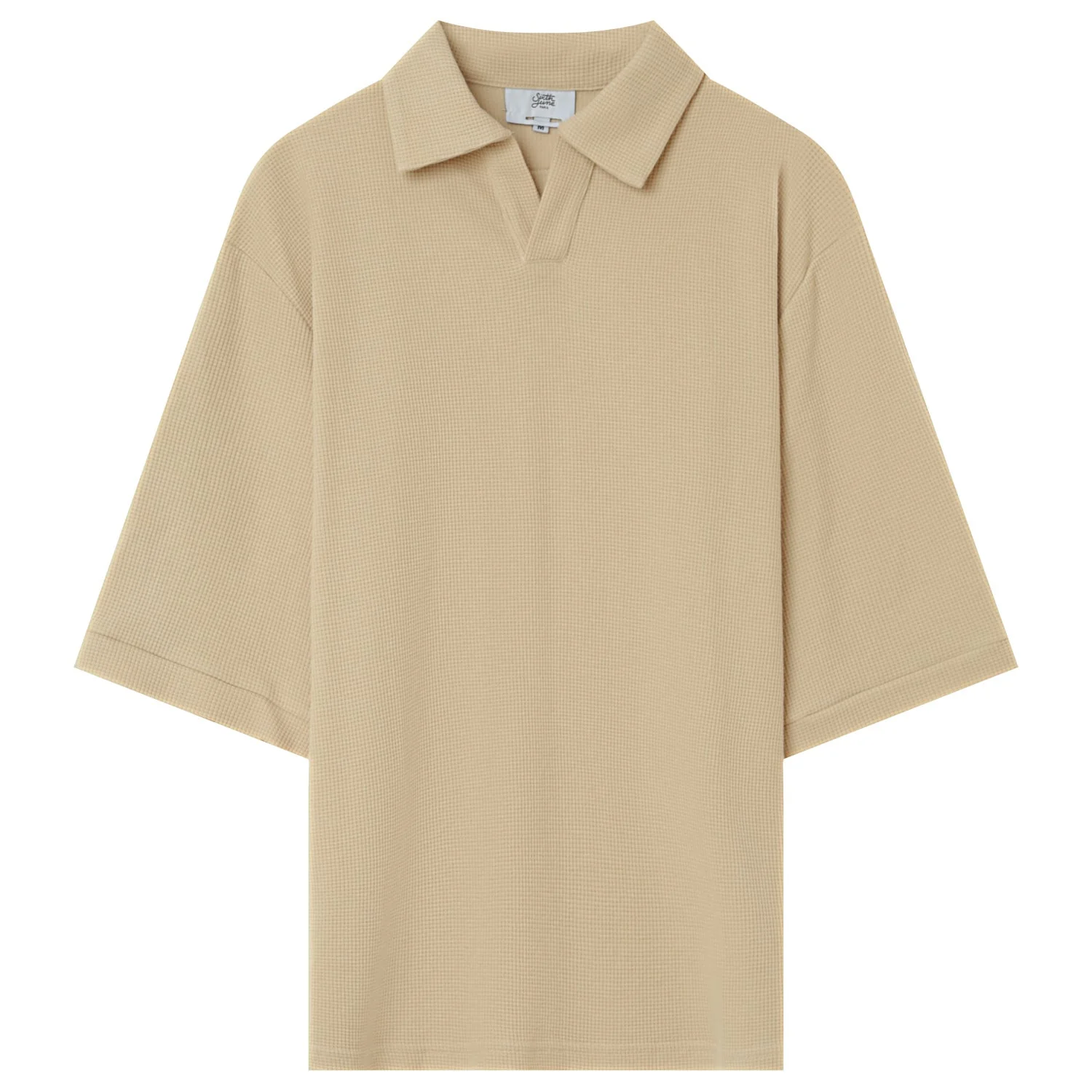 Polo gaufré oversize Beige - Image 8