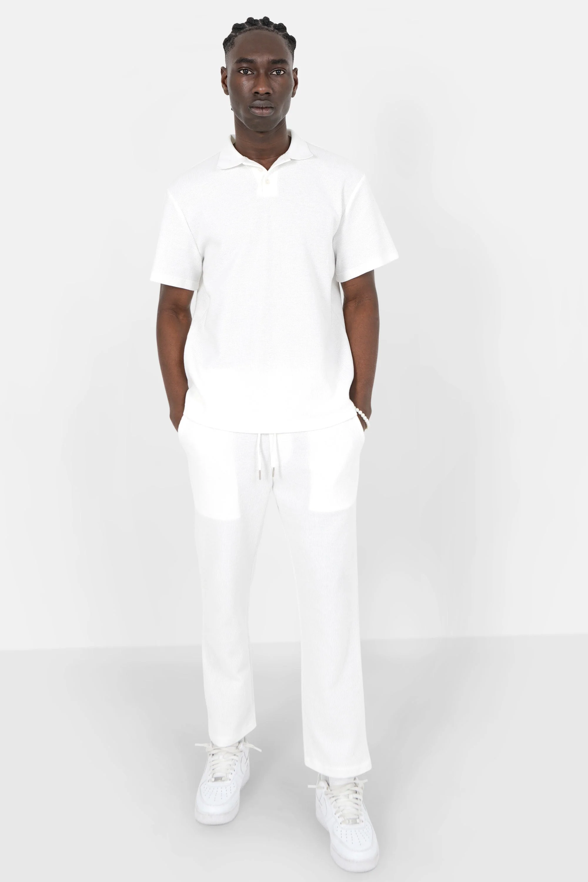Polo logo arrière gaufré Blanc - Image 2