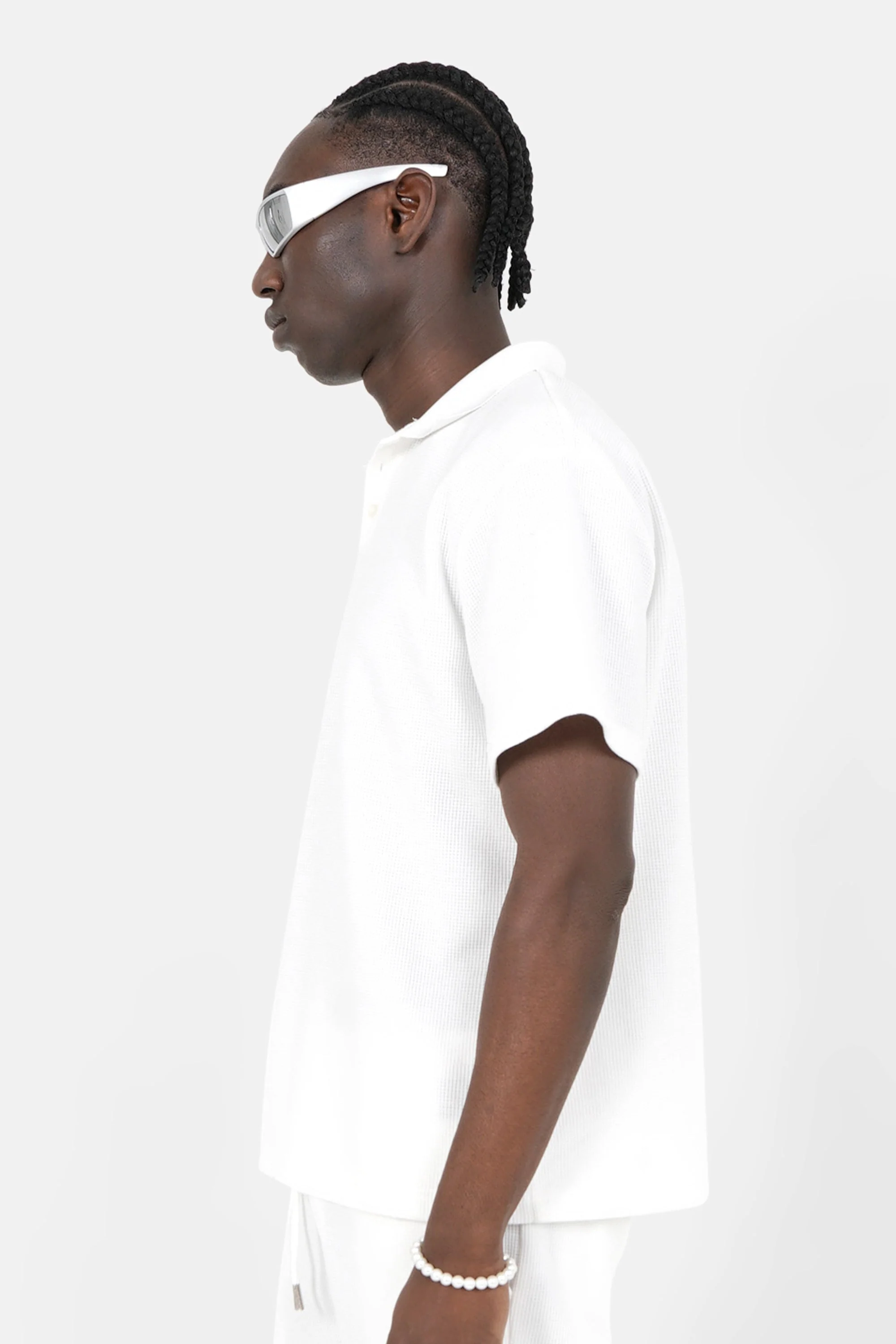 Polo logo arrière gaufré Blanc - Image 4
