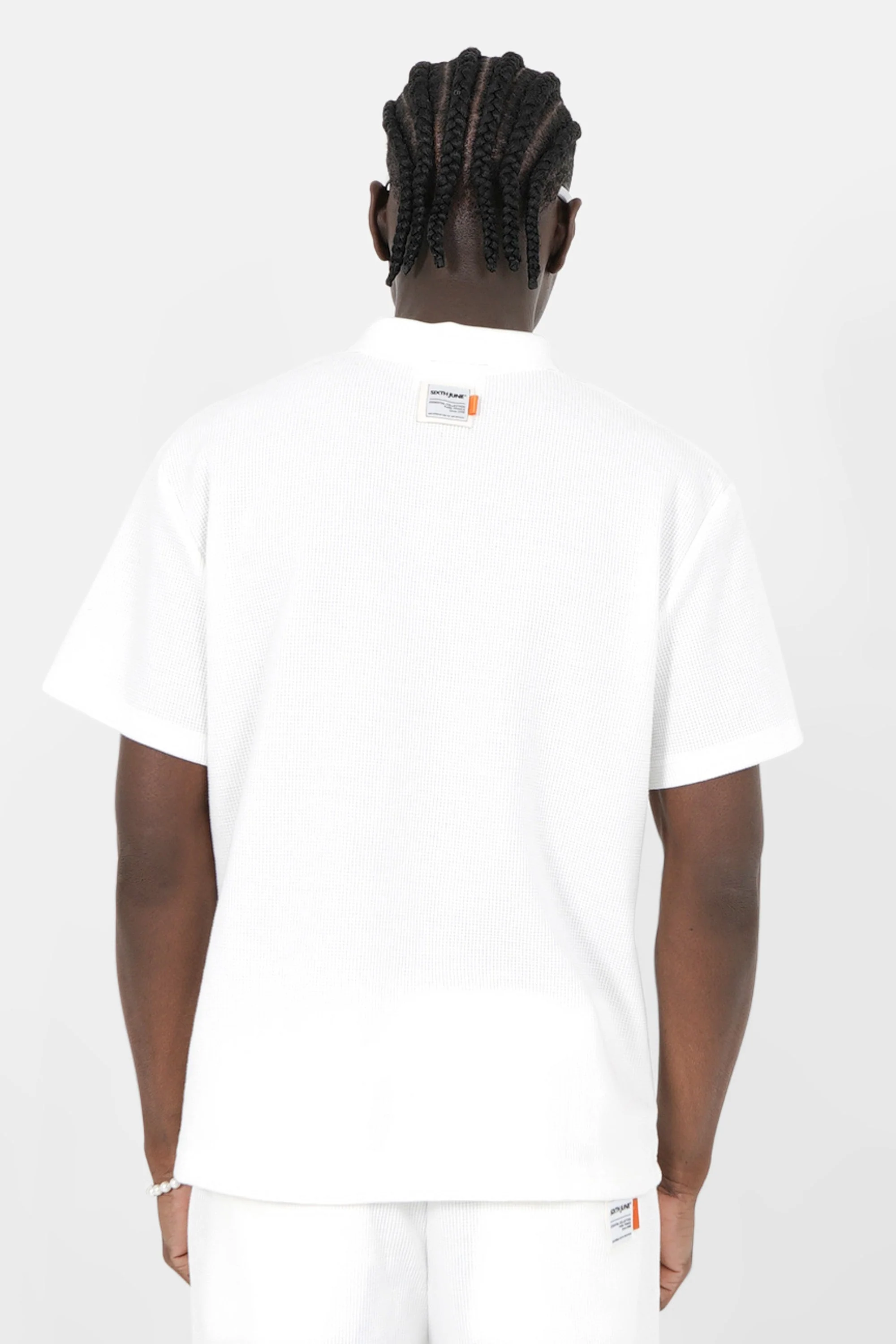 Polo logo arrière gaufré Blanc - Image 5