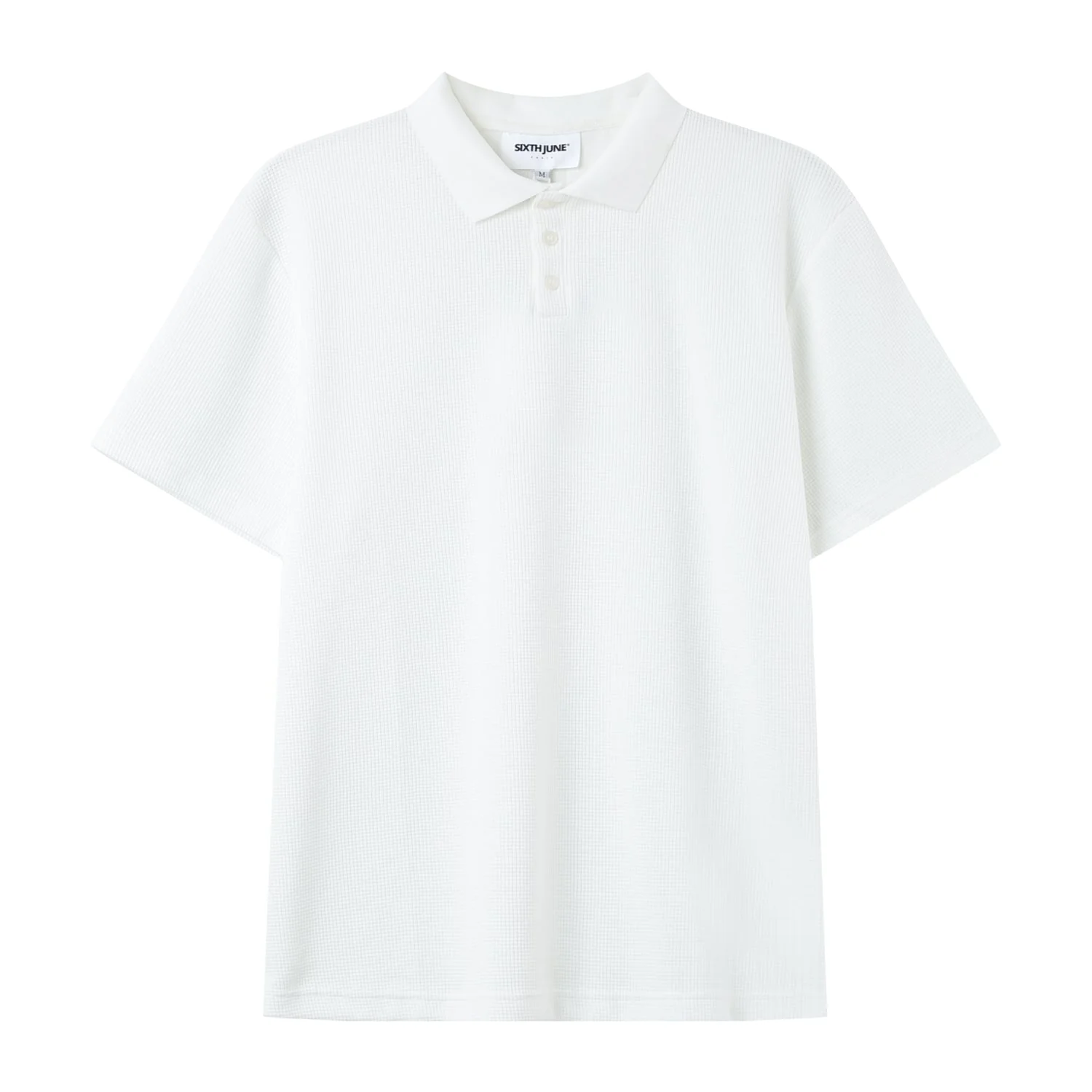 Polo logo arrière gaufré Blanc - Image 7