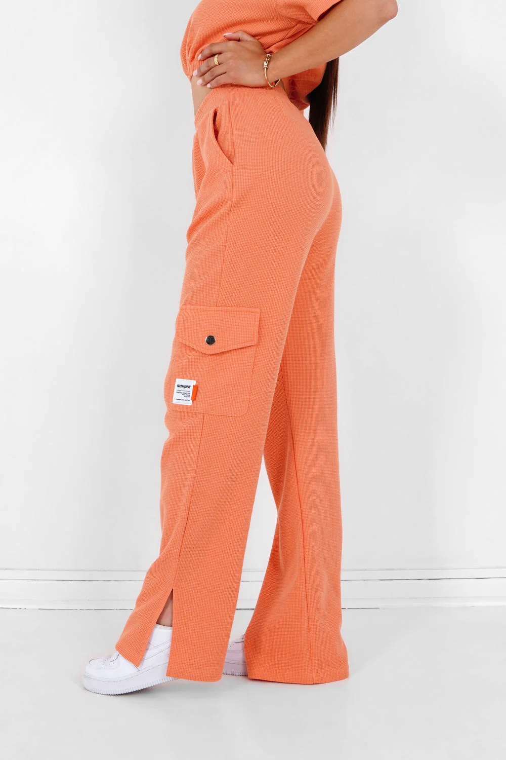 Pantalon droit gaufré Orange - Image 4