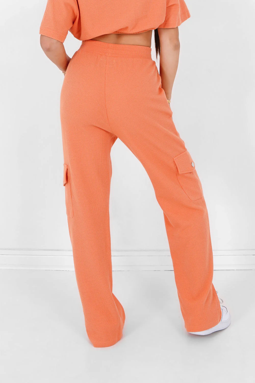 Pantalon droit gaufré Orange - Image 5