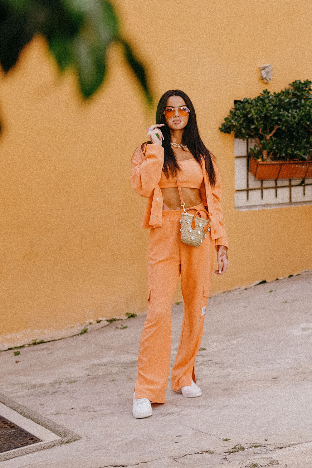 Pantalon droit gaufré Orange - Image 6