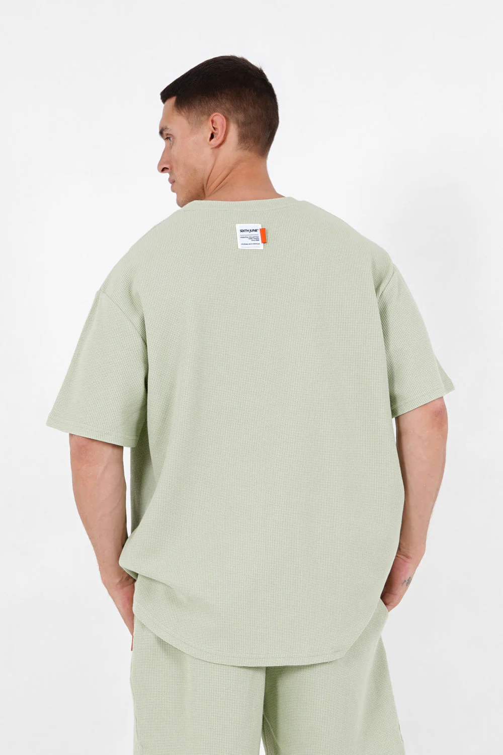 T-shirt gaufré oversize Vert clair - Image 5