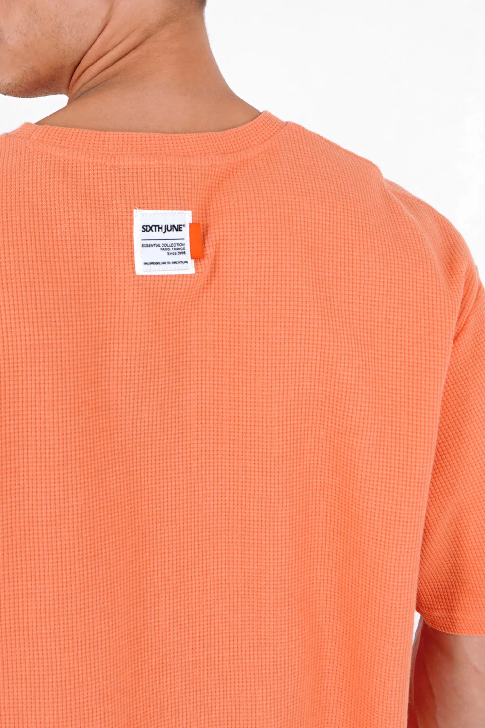 T-shirt gaufré oversize Orange - Image 3