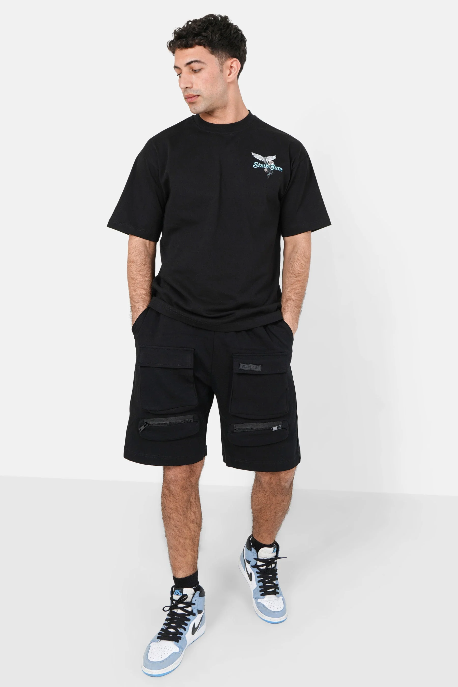 Short jersey poches cargo Noir - Image 2