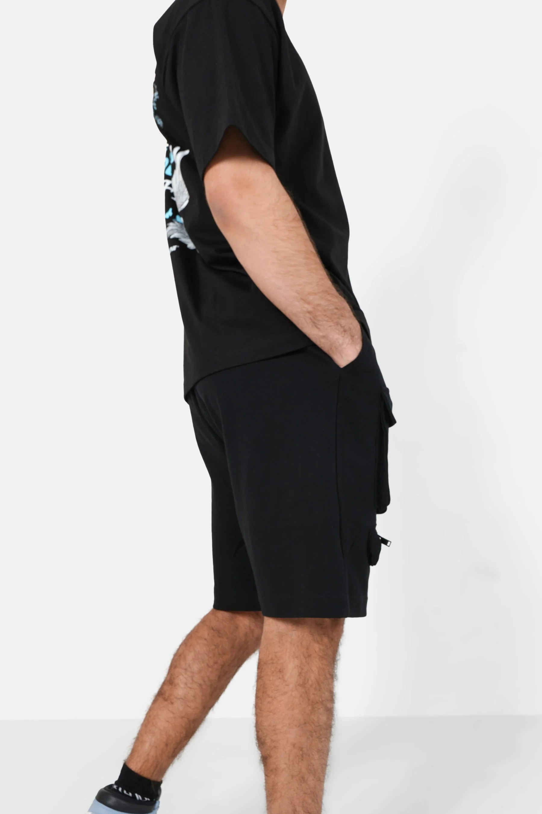 Short jersey poches cargo Noir - Image 4