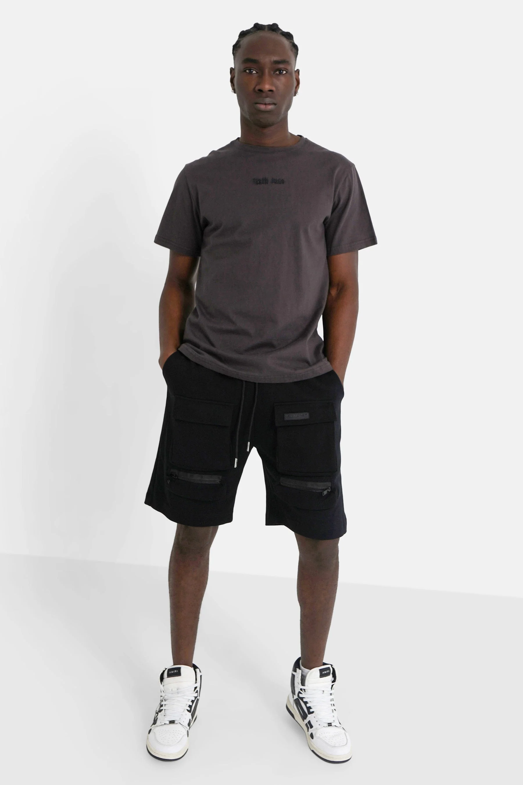 Short jersey poches cargo Noir - Image 6