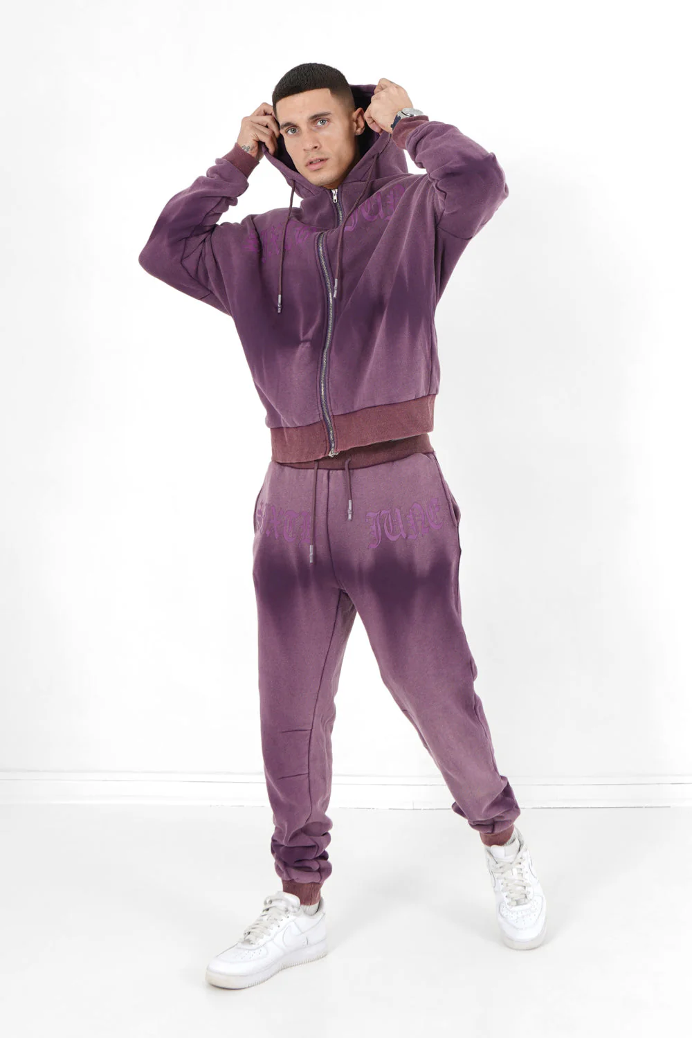 Jogging effet délavé Violet foncé - Image 2