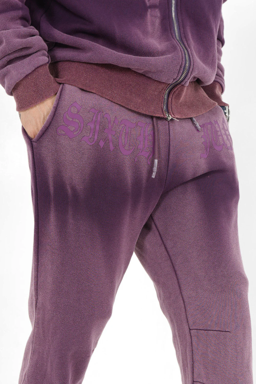 Jogging effet délavé Violet foncé - Image 3
