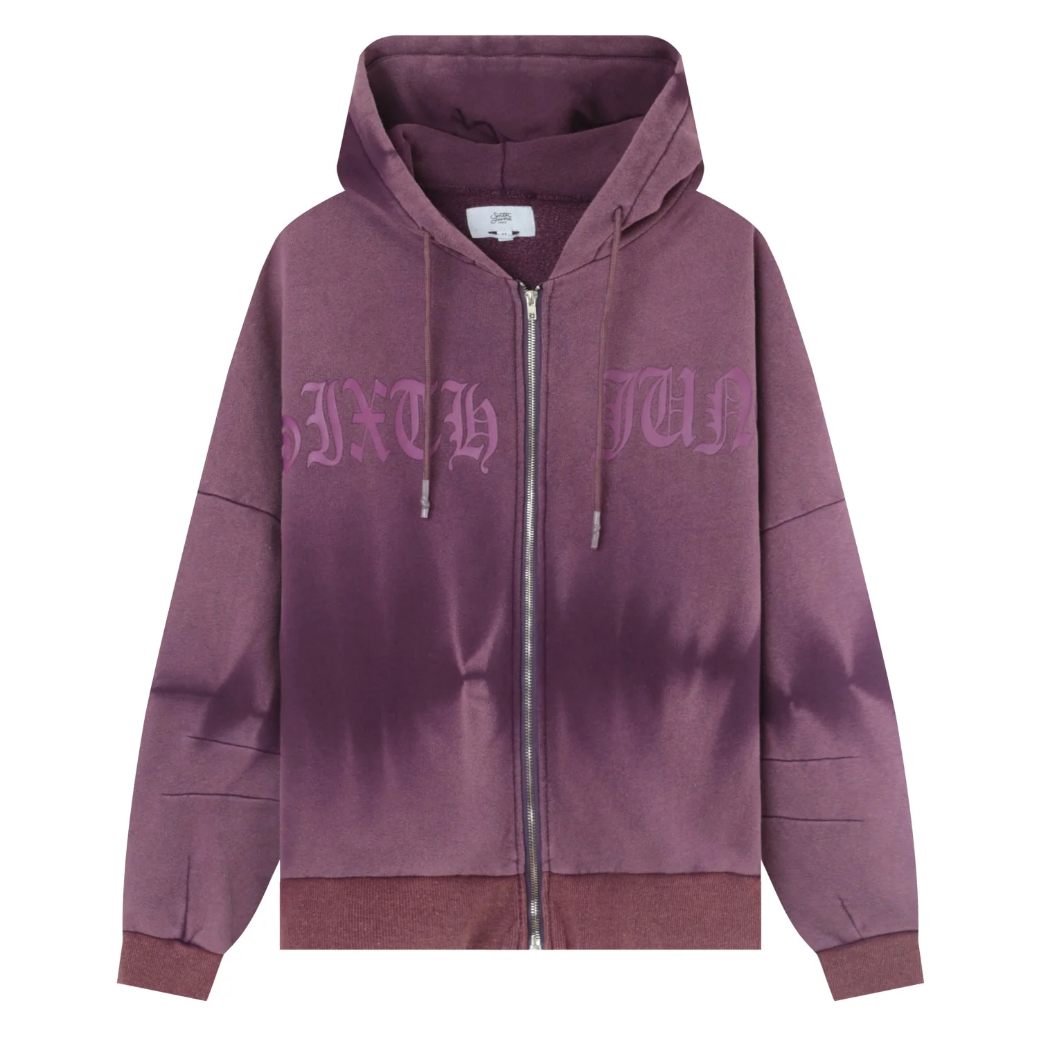Gilet délavé capuche Violet foncé - Image 6