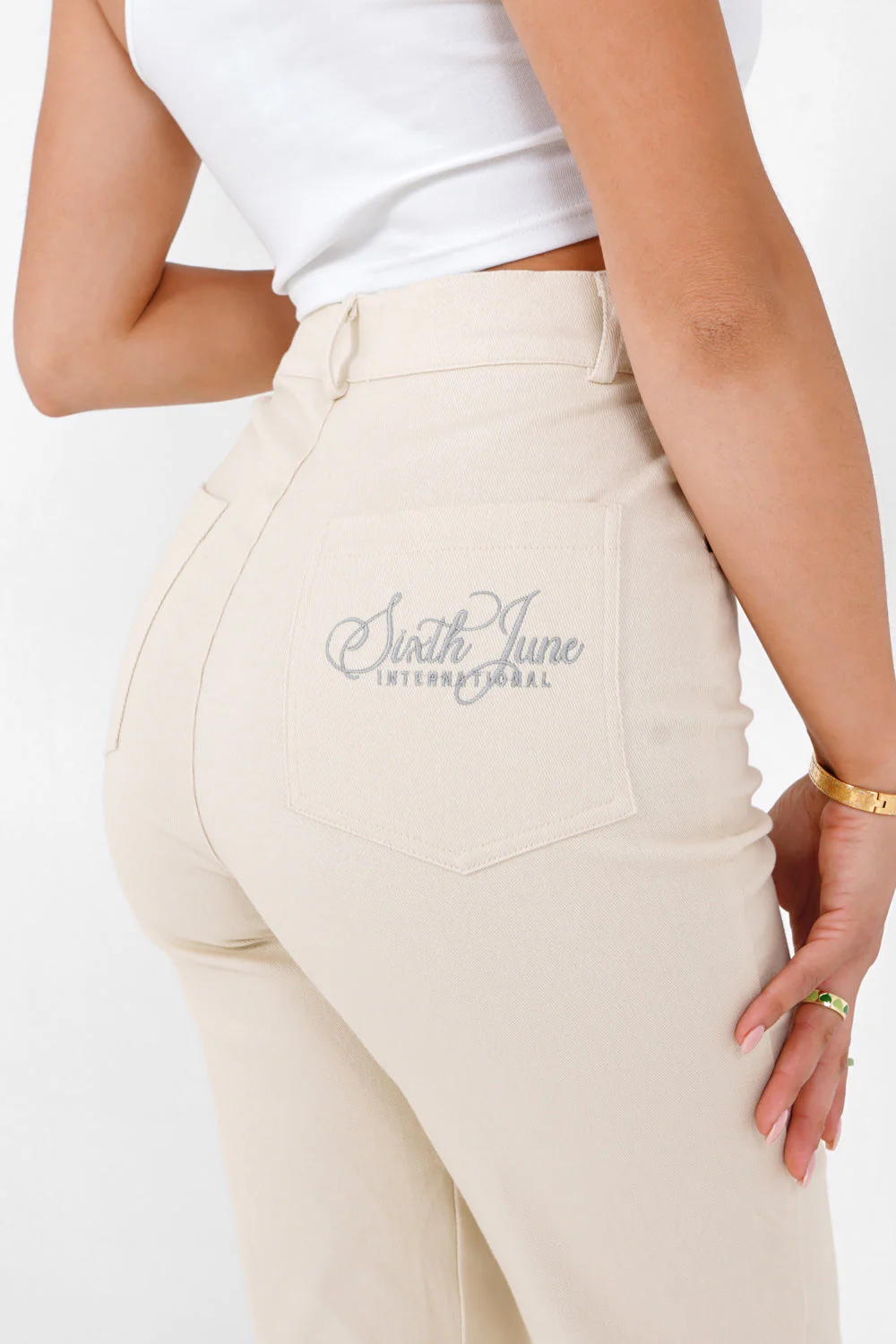 Pantalon droit fentes Blanc - Image 3