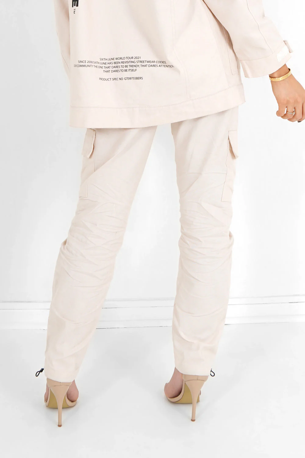 Pantalon cargo droit Beige clair - Image 5