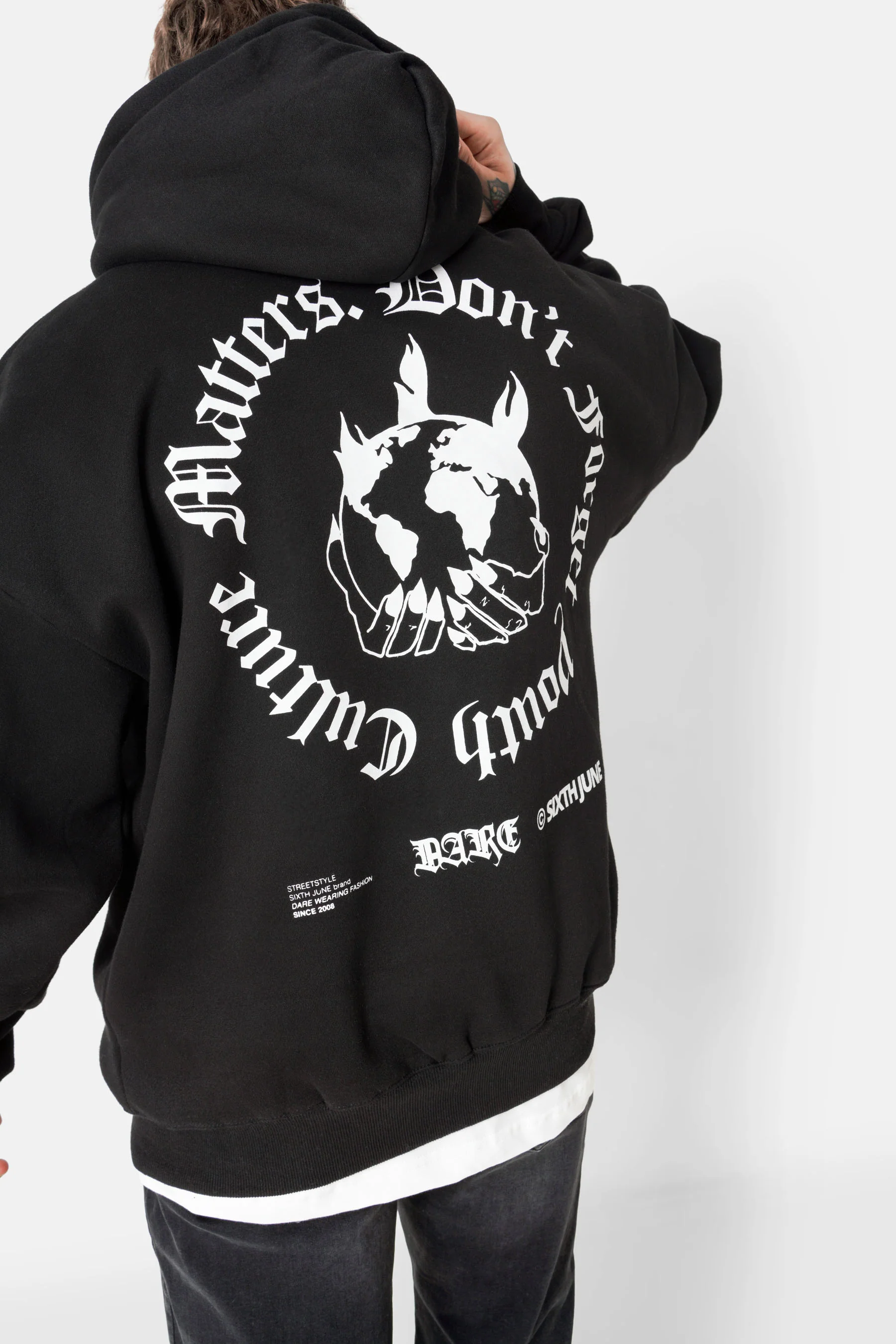 Sweatshirt capuche youth culture dos Noir - Image 3