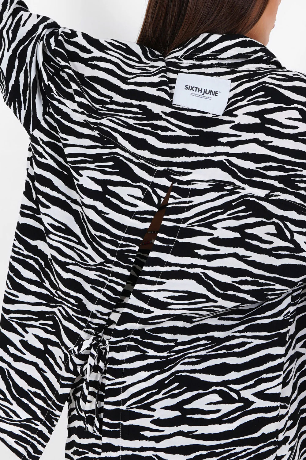 Chemise fluide zébrée Noir - Image 3