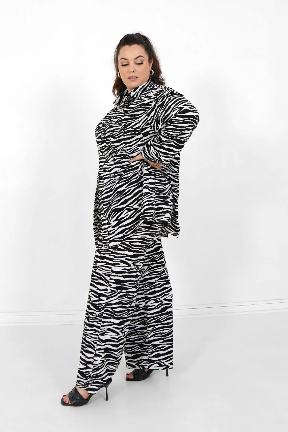 Chemise fluide zébrée Noir - Image 9