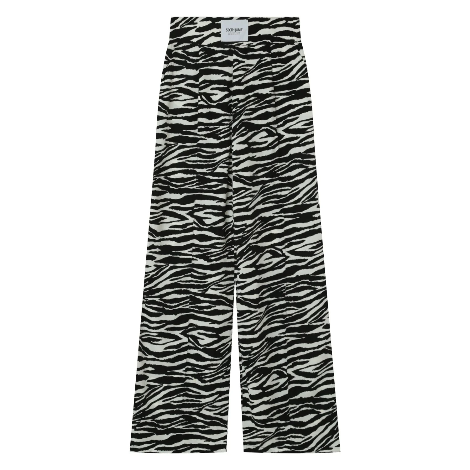 Pantalon large fluide zébré Noir - Image 6
