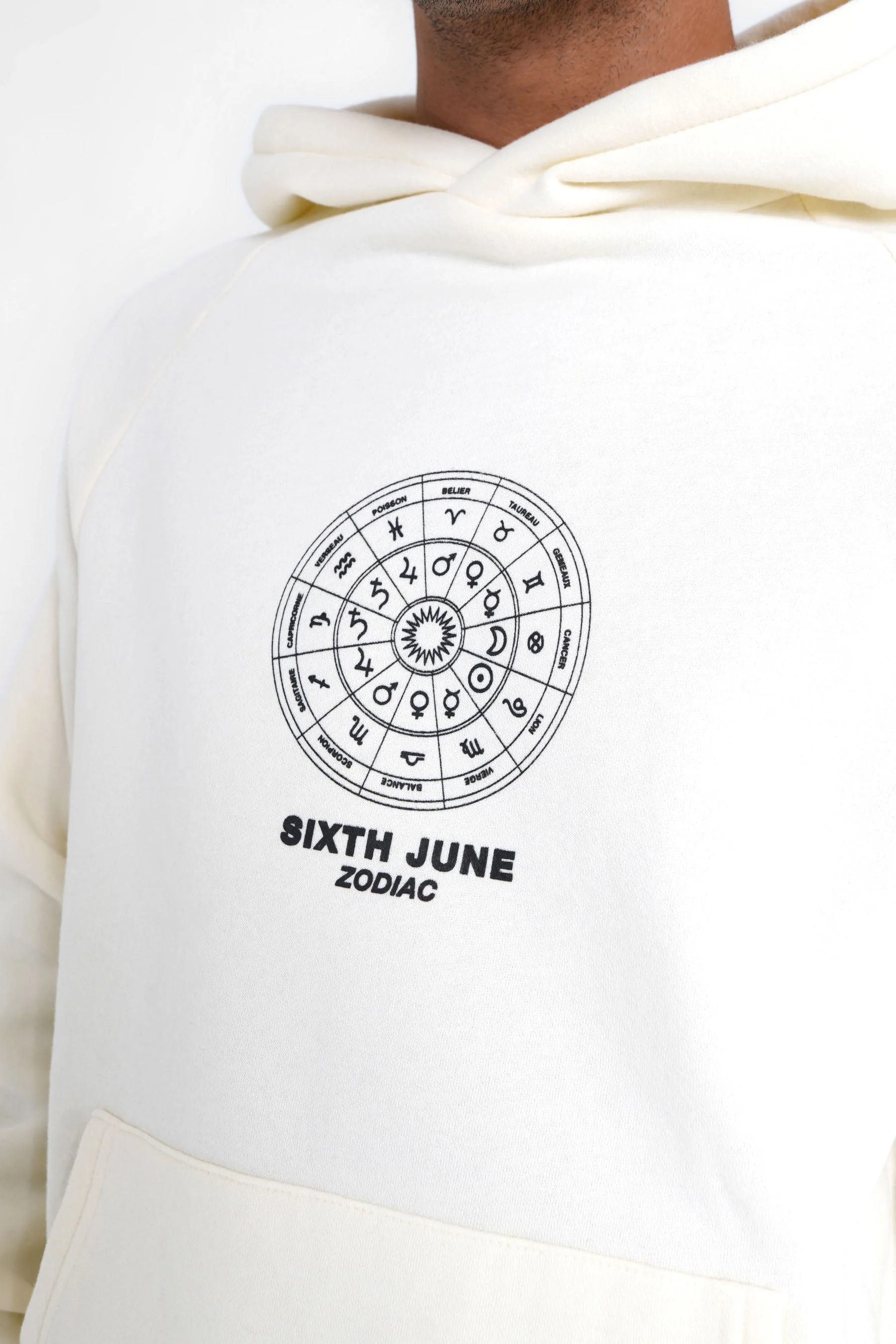 Sweat capuche signes zodiaque Beige clair - Image 3