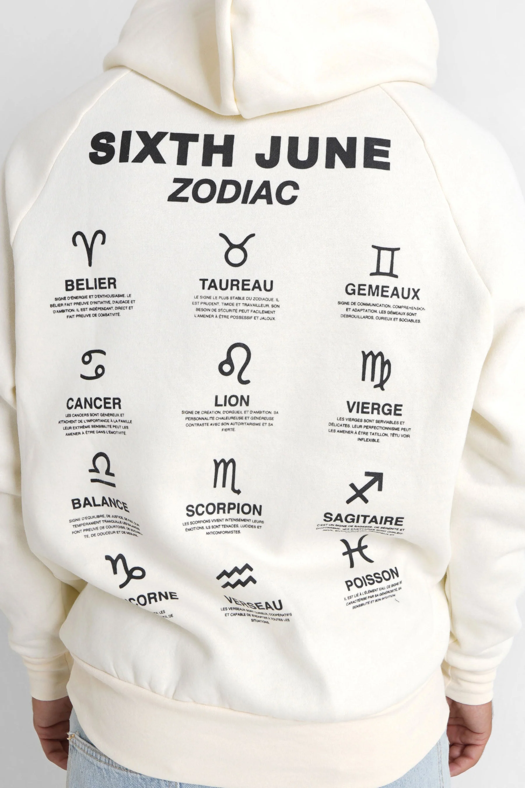 Sweat capuche signes zodiaque Beige clair - Image 4