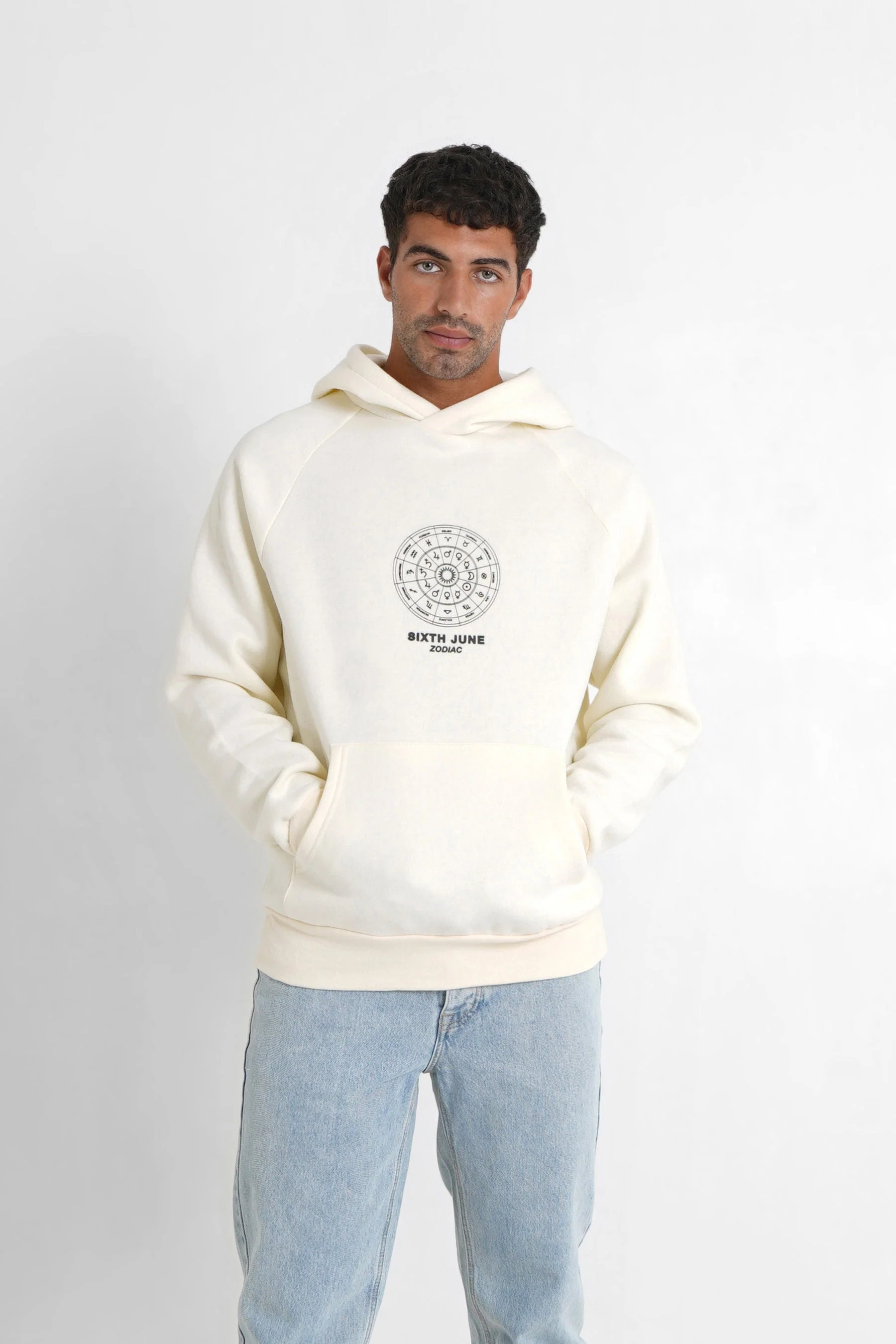Sweat capuche signes zodiaque Beige clair - Image 5