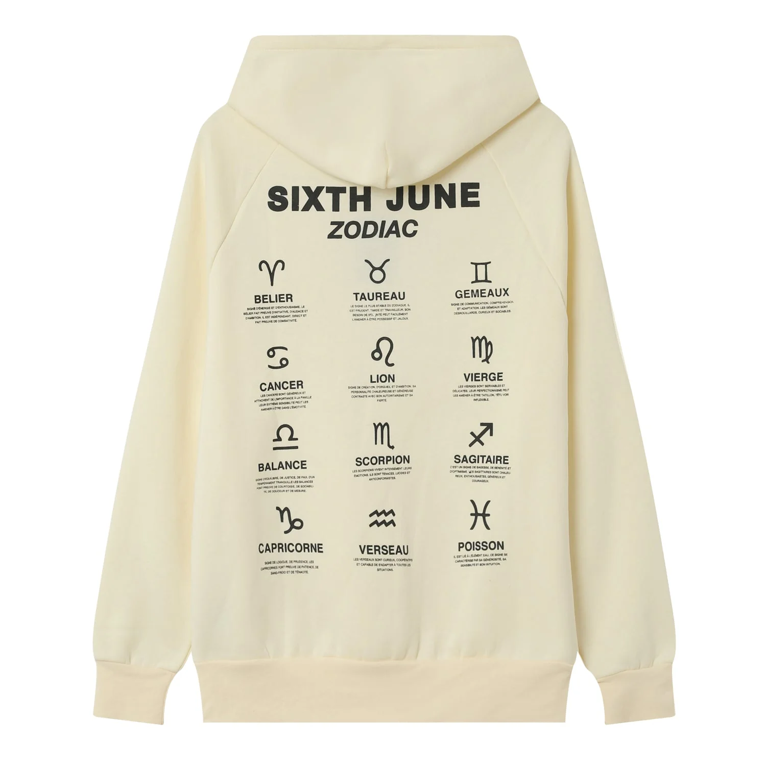 Sweat capuche signes zodiaque Beige clair - Image 6